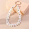 Keychains Colorful Handmade Bead Bracelet Keychain Wristlet Key Ring Pendants For Women Girls Handbag Decor DIY Jewelry Accessories