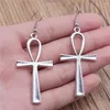 Dangle Earrings Vintage Big Ankh Crosses Ancient Egyptian Silver Color Women's Y2K Aesthetic Jewelry Accessories 2024