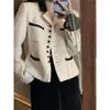 Damenjacken Fashion Design Single-Breasted Jacket Tops 2024 Frühling Herbst Beige Casual Orean Außenbekleidung Casaco Feminino