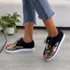 Casual schoenen vrouwen gevulkaniseerd rond teen etnische lichtgewicht canvas mode sneakers veelzijdig 35-43