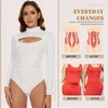 High Collar Shapewear Corset Sexy Open Pore Bodysuits for women Tummy Control Body Shaper Slimming One-Piece Bodysuit 240402