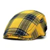 M2GK Berets 2022 Four Seasons Fashion Joker Cotton Plaid Newsboy Caps Mężczyźni Płaska czapka malarz malarz beret hats 04 D240418