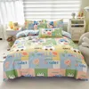 EGW Spring Bedding Set 3st Cartoon Boys Girls Bed Linen Gray Lion Pink Bear Pudow Case Printed Home For Children Barn 240417