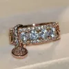 Pierścienie gorąca wyprzedaż Nieskończoność Nowa biżuteria 2019 Sterling Sier White Clear Topaz CZ Diamond Key Women Wedding Vintage Band Pierścień