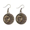 Brincos de balanço 1Pair Sun and Moon 2024 Acessórios de joias de pendente de tendência Tamanho do gancho de presente 18x19mm