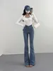 Damen Jeans Jeans Denim Floor Mop Hosen hohe Taille ausgestattet Elastic Mode Slim Fit Gesäß umwickelt 2024 Sommer