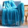 INYA Copertina per lancio a casa per divano di divano letto decorativo a maglia con nappe e morbide coperte testurizzate accoglienti 240409