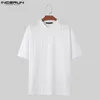 Camicie da uomo top incerun 2024 in stile coreano Diamond a scacchi magliette solide comodi comodi a maniche corte camiseta s-5xl