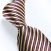 Bow Ties Classic rayé Gold Brown Tie Jacquard Woven Silk 8cm pour hommes pour hommes Business Mariage Party Forme