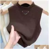 Womens T-Shirt 2023 New Summer Short Designer Clothe Woman Vest Knit Shirt Y Top Base Light Thin Letter Embroidery For Womans Waistcoa Otwny