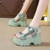 High Heels Sexy Opentoed Sandals Chunky Women Wedge ökade Platform Shoes Ladies Beach Summer Sandalia 240417