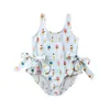 Småbarnsglass tryck One Pieces Suit Baby Girl Summer Beachwear Kid Baby Girl Swimewear Bow Swimning Swimming Clothes5205481