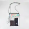 Bag Women Laser Transparent Pvc Shoulder Bags Fashion Wild Small Square Crossbody Messenger Phone Zipper Female Patchwork Sac