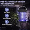 Mosquito Killerlampen wasserdichte Outdoor -Solarlampen intelligente optische Kontrolle Effizienter Fliegenfänger Garten Camping Eliminator YQ24041720