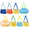 Sacs de rangement Mesh Beach Sac Kids Shell Collection Pebble Play pour les fuites de sable Easy Boys et Girls