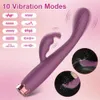 Vibrators Krachtige beginner G-spot konijn vibrator geschikt voor vrouwelijke 10-speed-tepelclitoris om vrouwelijke orgasme vingervormige seks toyl2403L2404 te stimuleren