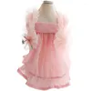 Hondenkleding kleding zomer dunne kat prinses rok gele roze boog tule franje rand pompoen zon-top huisdier l3636