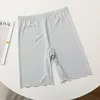 Calcinha feminina 1pc Segurança de seda de gelo sem costura calças curtas Mulheres finas plus size alta cintura sob a saia boxers anti -frict coxa shorts