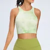 زي اليوغا Al tie-dye Sports Fitness Vest Women Stirt Short Top Top Dance Clothing