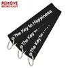 Keychains Wholesale Fashion Keychain The Key To Happiness Tag Chain Bijoux For Motorcycles Gift Fobs Chaveiro 20 PCS/LOT