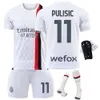 Soccer sets de survêtement pour hommes survêtements 2324 Nouvelle saison AC Away Jersey Set n ° 9 Giroud 10 Leo 11 Pliciic 19 Teo Football Jersey