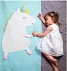 Ins infantile Unicorn Blanket Wrap Kids 3D Tricoted Carpet Swadddling Boy Girl Beach Mats NOUVEAU BOBÉ POGRAMENT