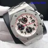 Swiss AP Wrist Watch Royal Oak Offshore Precision Steel 26170st Automatisk mekanisk röd nål Timing Anti Magnetic White Plate Steel Band Mens Timepiece