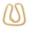 Wholesale Hip Hop 14k Gold Cuban Chain Thick Cuban Chain Miami Cuban Link Chain Gold Necklace Stainless Steel Jewelry