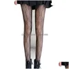 Socks & Hosiery Design Y Womens Long Stockings Tights Women Fashion Thin Lace Mesh Soft Breathable Hollow Letter Drop Delivery Appare Dhet7