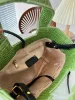 Luxus Strohkosmetiktasche Luxus -Einkaufstasche Designer Make -up -Tasche Frauenhandtasche gesticktes Strandgras gewebtes Gemüsekorb französischer Stil