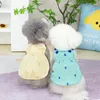 Dog Apparel Cute Pet Clothes Summer Flower Print Plaid Dress Dresses Suspender Skirt Clothing Small Pets Dogs Vest Chihuahua Teddy