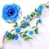 Fleurs décoratives 235 cm de soie roses artificielles vignes à cordes de rotin pour décoration de mariage à la maison fausses plantes bricolage
