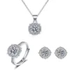 Designer sieraden Harry Brand Three Piece Set Winston Princess of the States Round Pakket sieraden Geschenk ketting Ringen oorbevestigingenAdvanced l 7959