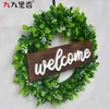 Decorative Flowers Green Wreath Artificial Eucalyptus Leaves Holiday Festival Door Hanging Garland Party Wall Flower Home Decoration
