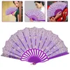 Decorative Figurines Hand Held Fans Small Flower Rose Lace Party Favor Portable Folding Handheld For Adults Vintage Miss