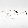 Optiska glasögon för män Kvinnor Retro Designer 2101 Fashion Sheet Glasses Half Frame Detaljerad Elasticitet Square Style Anti-Blue Light Lens Plate With Box