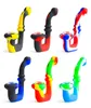 Sherlock Silicone Reting Pipes Tobak Handrör med Glass Bowl Mini Silicone Pipe DHL Free5362916