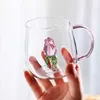 Kubki 400 ml 3D Water Glass Cartoon Kształt Zwierzęs Szklany szklany kubek Słodki Picie Szkło Kawy Kreatywne projektowanie Modelowanie Water Mub Muber Prezent 240417