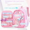 Bolsas escolares de alta qualidade geladeira porta lateral princesa dreamy color backpack os alunos do ensino fundamental protegendo a coluna vertebral