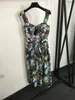 Floral Print Summer Dresses for Women Runway Designer Sleeveless Backless Sexy Dress Midi Aline Casual Vacation Dress Spaghetti Strap Vintage Robes
