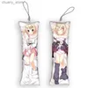 Keychains Lanyards 4x12cmanime Keychain Vocaloid Character cos Mini Dakimakura Pendant HD Print Ornement mignon Otaku Small Body Pendants Pendants Y240417