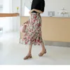 Spódnice słodkie koreańskie styl ubrania damskie w dużych rozmiarach ol elastyczna talia druk szyfonowy elegancka elegancka spódnica na brzeg z podszewką