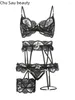 Reggiseni set chu sau beauty pizzo sexy sexy ultra-thin trasparente ad anello in acciaio morbido garza garza set di reggiseno