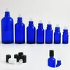 Botellas de almacenamiento 5 ml 10ml 15ml 20ml 30ml 50ml 100ml Rollo de vidrio azul cobalto en contenedores 1/6oz 1/3oz 1/2oz 1oz Bola de rodillo