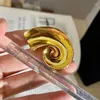 Stud Ohrringe Fflacell Mode Spiral Snail geformt 5,3 cm klobige Legierung Sutd für Frauen Mädchen halbkreisförmige kreative Schmuckgeschenke