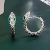 Boucles d'oreilles en peluche fine couleur tampon à argent de luxe de luxe Crystal Snake pour femmes bijoux de mode accessoires de mariage fête de Noël cadeau