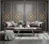 Customized wallpaper 3d stereo po mural new Chinese golden carved living room bedroom European background wall paper8498590