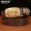 Belts Eagle Pattern Buckle Cowskin Leather Belt TOP Quality Alloy Automatic Wasitbad Strap Genuine Gift Men