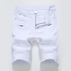 Summer Mens Denim Shorts Street Clothing Trend Personality Slim Short Jeans White Red Black Male Brand Clothes 240417