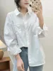 Blouses pour femmes Vêtements élégants pour femmes Automne Spring coréen Mode à manches longues Shirts solides rouges foncées Large taille